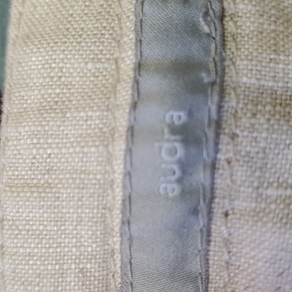 Liz Claiborne linen beige straight leg pants. 10 regular audra. Tie, pockets. - Picture 8 of 12